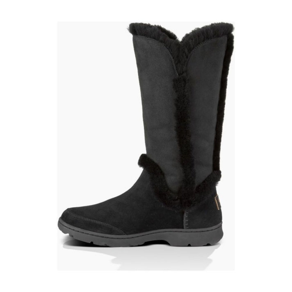UGG Katia Waterproof Tall Black Shearling Suede  Boots Size 9